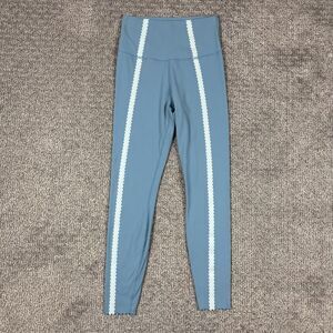 Nike Leggings Womens Small Blue Dri Fit High Rise Scallop Athletic Athleisure